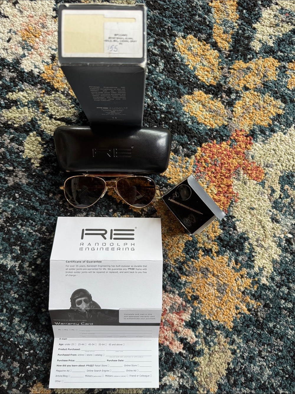 Randolph Engineering Sportsman 61mm Gold Wire Frame with Gray Polycarbonate Lens